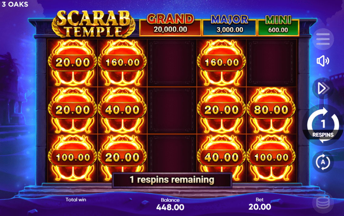 Bonus spins for the Scarab Temple.