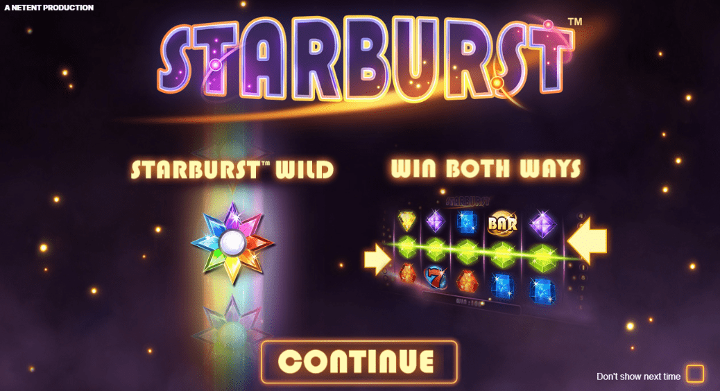 Enjoy playing the Starburst slot game