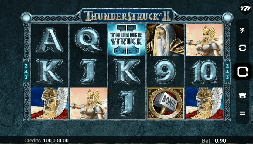 Playgrid and symbols of Thunderstruck II